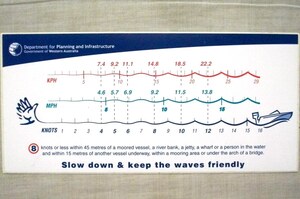 ダイビングステッカー★船舶ボート速度/Slow down&keep the waves friendly★西オーストラリア州★非売品★★