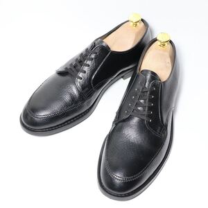 “試着程度品/希少品” 70s~80s HY-TEST ハイテスト International Shoe Co. Uチップシューズ US7.5 D スチールトゥ 黒 シボ革 DEAD STOCK