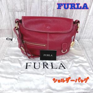 FURLA　フルラ　レザー　ショルダーバッグ　レッド　3-6-11