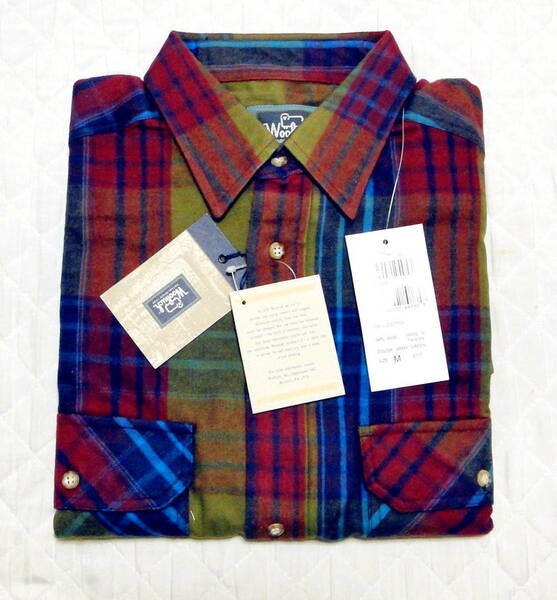 90's ウールリッチ L/Gシャツ Woolrich スーパーフランネルシャツ Flannel Shirt デッドストック 送料込