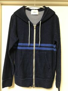 ◆【人気】SEAGREEN シーグリーン/ ダブルジップパイルパーカー NAVY×BLUE LINE 02size (M size相当)