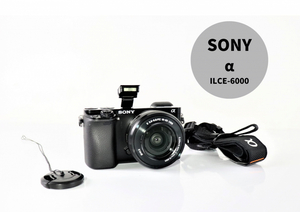 【動作品】 SONY ILCE-6000 α6000 ソニー ミラーレス一眼 デジタルカメラ デジカメ APS-C レンズ F3.5-5.6 16-50mm 030FCHE20