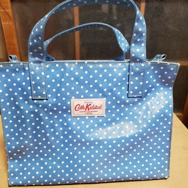 Cath Kidston トートバッグ、水玉ブルー