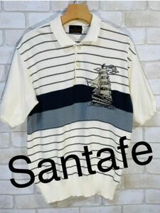 【santafe】サンタフェ　オールドデザイン　レトロ　ニットポロシャツ