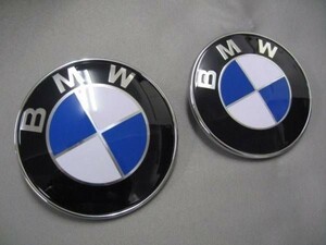 ●BMW 純正仕様青白ボンネット/リアトランクバッチ前後2点セット/E31/E91/E39/E87/E53/X5/M5/E36/E46/E90/E89/E87/E60/E63/エンジンフード