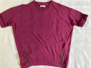 * Cecil McBee V neck lady's cut and sewn M size ( large size. person .)* rose pink / CECIL McBEE