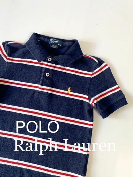 POLO Ralph Lauren ユーロセールス品 キッズ用 半袖 ポロシャツ 子供服 鹿の子 マルチボーダー柄 100〜110相当 ポロ ラルフローレン ポニー