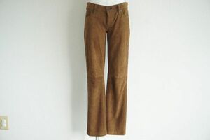 [ prompt decision ]RALPH LAUREN Ralph Lauren lady's suede pants original leather light brown group size :25[751764]