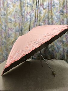 レノマ renoma 1級遮光生地使用 晴雨兼用 折りたたみ傘 日傘 花柄 桃 新品 180
