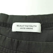 BEAUTY＆YOUTH UNITED ARROWS ビューティーアンドユース 日本製 コットンスリットネックビッグＴシャツ 1617-699-5292 DK.GRAY 半袖 g6671_画像3