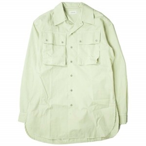 新品 LEMAIRE ルメール 22SS MILITARY SHIRT オープンカラー ミリタリーシャツ M221 SH190 LF699 48 OVERCAST GREY 開襟 ギャバジン g7017