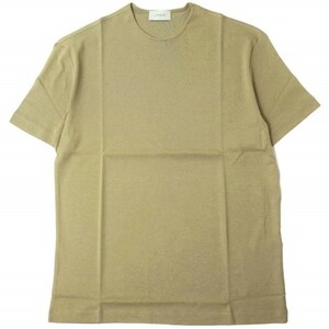 新品 LEMAIRE ルメール 22SS FINE RIB T-SHIRT ファインリブTシャツ M221 JE306 LJ060 L CAMEL 半袖 クルーネック カットソー g7037