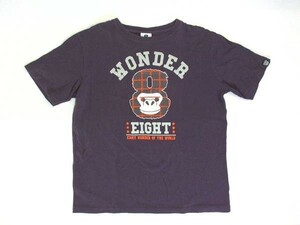 ●ワンダーエイト★WONDER EIGHT★プリント 半袖Tシャツ XL 紫