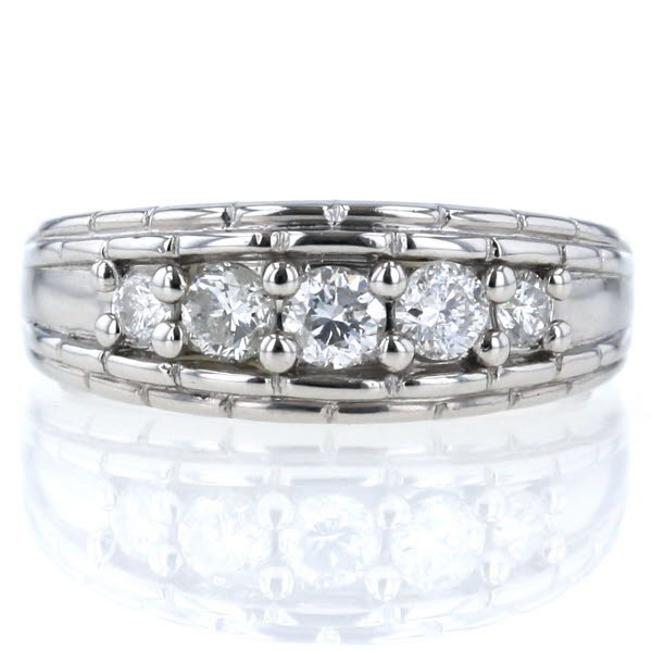 サイズ変更オプション Pt900 ダイヤモンド/0.52ct 一文字 リング 15号