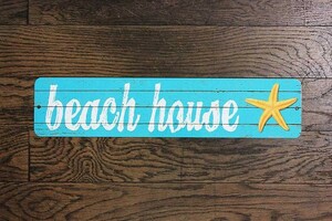 ビーチハウス beach house ミニストリートサイン アメリカンブリキ看板