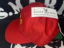 新品未使用タグ付き　made in USA USMC ONE SIZE FITS ALL CAP EAGLE CREST製　RED ②_画像3