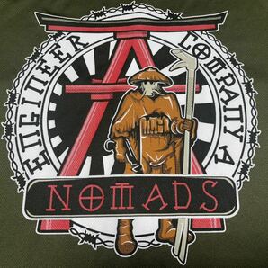 中古 USMC alpha company ドライTシャツ Mサイズ ODの画像5