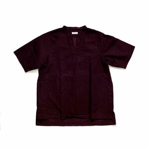  beautiful used *EN ROUTE* bar gun ti- wine red pull over shirt Anne route men's 1 United Arrows UA bordeaux purple purple 