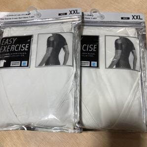 XXL 2点 変色あり イージー エクササイズ ユニクロ スポーツインナー メンズ下着 廃盤 Vネック