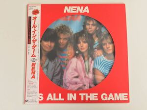 【良好美品/ピクチャーディスク希少盤】NENA / It's All In The Game 帯付LP EPIC/SONY 30・3P-686 85年来日記念盤,ライナーあり