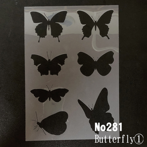 蝶々　Butterfly　ステンシルシート　型紙 図案　NO281★