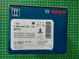 【処分品】Bosch ブレーキパッド リア 0986494022 メルセデスベンツ C230 C240 C280 C32 C320 C350 CLK320 CLK350 CLK430 E320 E420 E430