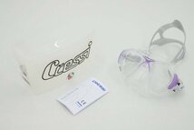 J1E KR021712 未使用 Cressi スキューバ シュノーケリング マスク NANO CRYSTAL 高品質ソフトシリコン クリア/ライラック DS360041 m_画像1