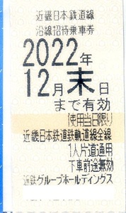 近鉄株主優待乗車券(2022年12月末有効） 複数枚 対応可(送料84円)