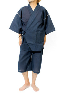 [ new goods ] M navy jinbei men's ... weave peace pattern top and bottom .... setup plain stripe 