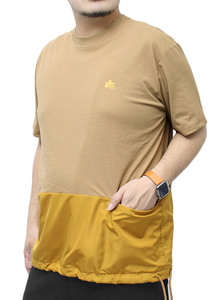 【新品】 2L ベージュ LOGOS PARK(ロゴス パーク) 半袖 Tシャツ メンズ 大きいサイズ 吸汗速乾 ロゴ プリント