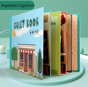 英語知育絵本 遊び絵本 vegetable Quiet Book
