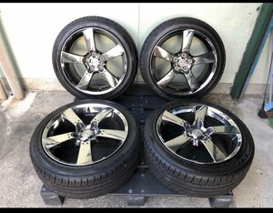 マツダ RX-8 純正 225/45R18 8J+50 5穴 PCD114.3 18インチ 2015年製 タイヤメッキホイール 4本セット