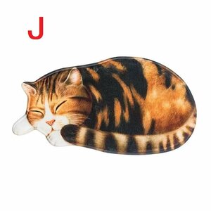 フロアマット 3D 玄関マット 3D猫柄ラグ カーペット 50*95cm 洗 リビングルームカーペット ソファ 室内 屋内 室内用玄関マット J