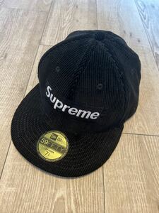 Supreme コーデュロイ　boxlogo キャップ★7 5/8★シュプリーム★ NEW ERA★ ボックスロゴ★ ニューエラ