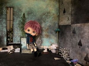 dollde olive ☆*:.。. 1/6 ブライス ドールハウス 組み立て式リバーシブル /アリス 不思議の国 jokerの城