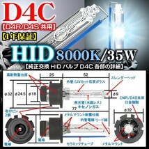 ハイエース/ランクル/レジアス 8000K・D4C/D4R・D4S共用/タイプ1 純正交換HIDバルブ2個セット_画像4