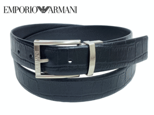  Emporio Armani Y4S071 HMB3E 88001 rotation with logo buckle type pushed . black leather X black leather men's oriented reversible belt 