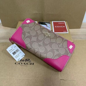 COACH長財布 コーチ財布 F53780 ローズピンク 女性財布 アウトレット品
