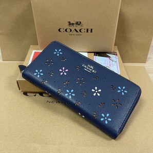 【COACH】コーチ長財布 (F31164)ミッドナイトネイビー 花柄
