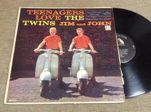 50's双子兄弟デュオ USオリジナルLP「TEENAGERS LOVE THE TWINS JIM and JOHN」1958年 ヴィンテージ スクーター