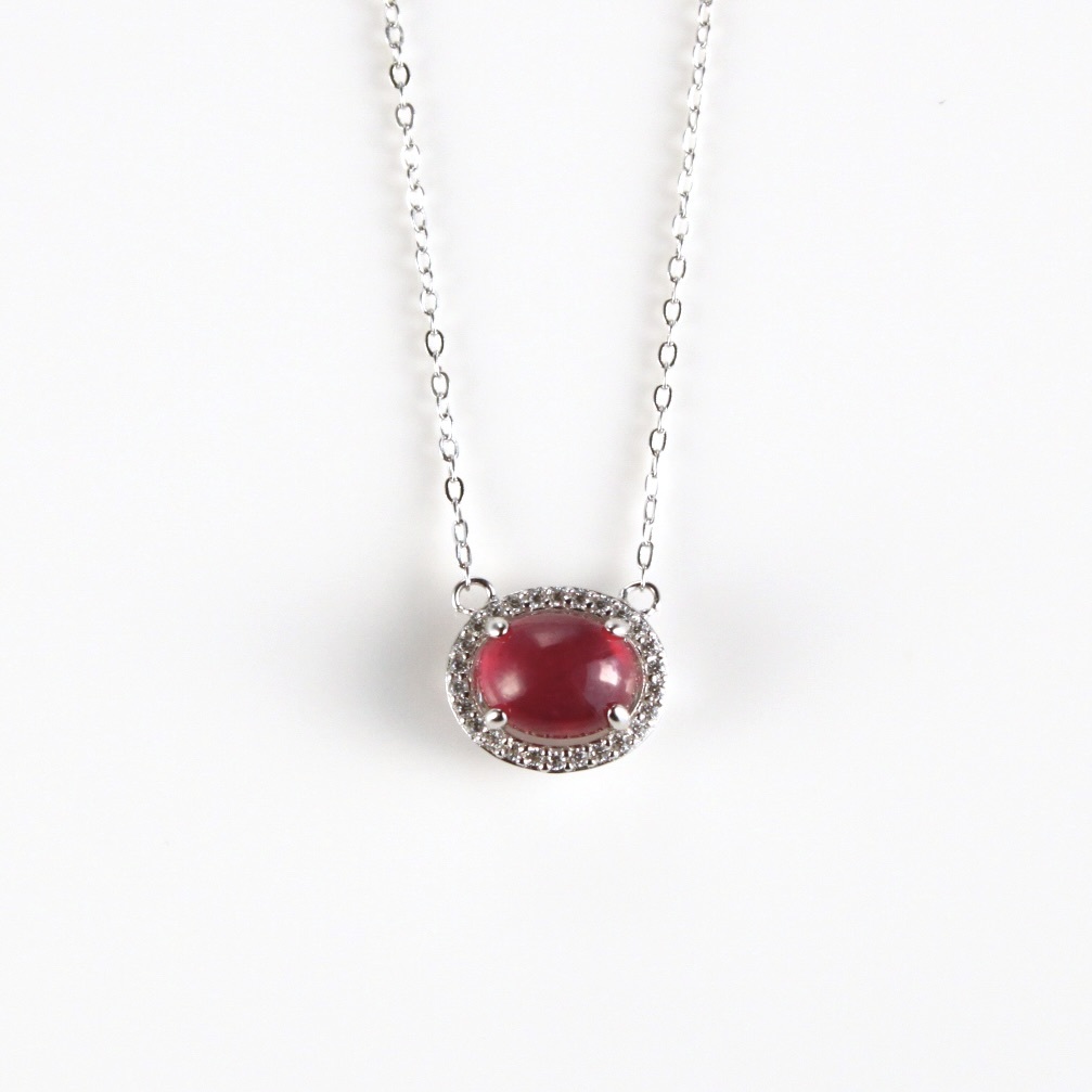 ルビー ネックレス シルバー ruby necklace silver 6-7｜PayPayフリマ