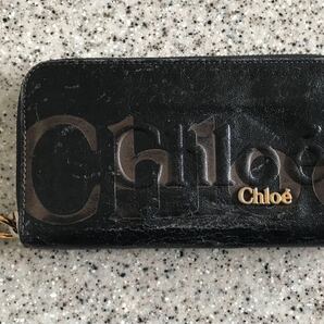 Chloeクロエロゴ 長財布 革黒色クロエウォレット ラウンドファスナーと大きな小銭入れは使い勝手が良くメンズにもオシャレです