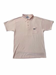 Lee アメリカ企画 ライトピンク コットンポリ ポロシャツ size M【008】