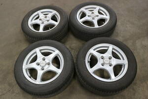 ★133 フィット・ヴィッツ等 GRASS IX 14×5J 4穴 OFF43 PCD100 TOYO トーヨー NANOENERGY 175/65R14 82S 4本 夏タイヤ 中古 札幌より