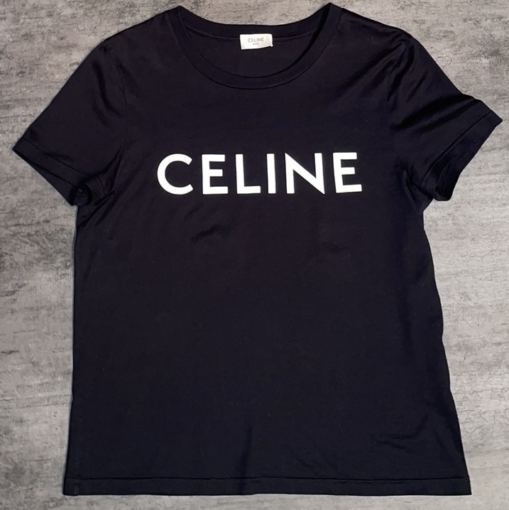 新品未使用タグ付き】セリーヌ ロゴ総柄 Tシャツ カットソー M 安い