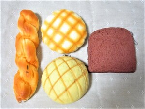 スクイーズ もちもちパン 4個セット メロンパン 食パン ねじりパン 食品サンプル