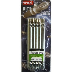 ☆クリックポスト・メール便送料無料☆ trad 10本組 先端スリムビット 2×110mm ☆ドライバービット