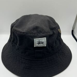 Stussy バケットハット 黒 ビンテージ 90s オールド