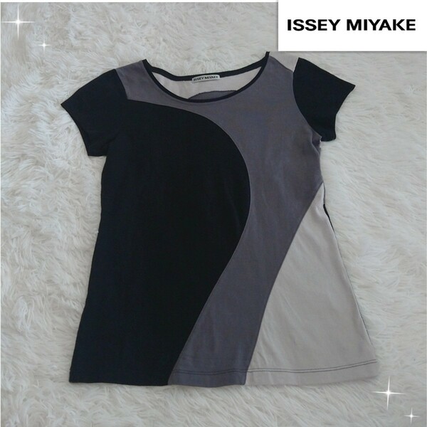 ISSEY MIYAKE イッセイミヤケ モノトーン Tシャツ M 半袖Tシャツ