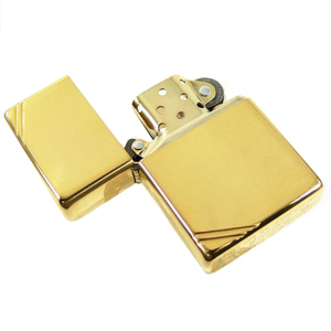 free shipping Zippo -#270 1937 reprint brass Flat top corner cut & gift box set ( oil + flint +BOX)